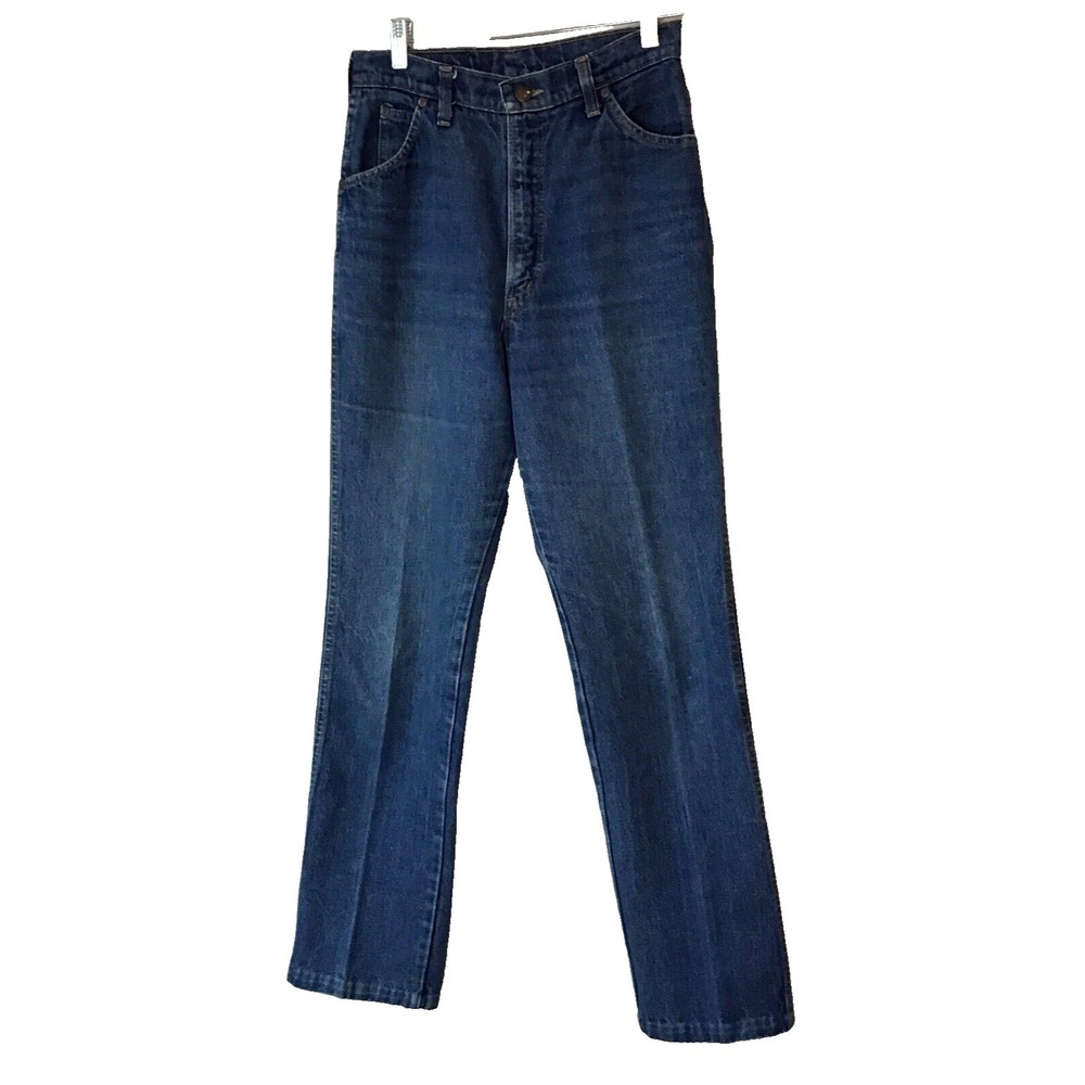 VTG Jeans Juniors 11/13 (28x31) Blue Denim Cowgirl Western High Waist USA DeeCee